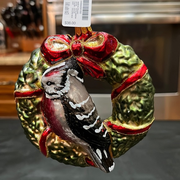NWT.  NIB.  Very Beautiful Hand Blown Glass Cardinal Holiday Ornament. - Picture 1 of 16